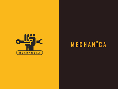 Mechanica Logo branding clean creative design dribbble engineering flat icon illustrator lettering logo mechanical tools type typography vector web