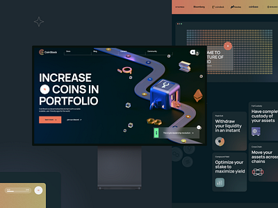 CoinStock bitcoin btc crypto eth ethereum gradient dark landing minimal modern staking ui web