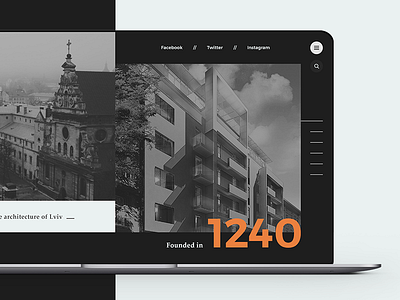 Lviv architecture. Main slider architecture concept lion lviv modern ukraine web