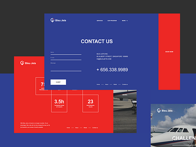 Bleu Jets aero air blue blue and red charter helicopter jet minimal modern service ux ui