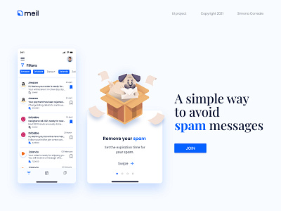 Meil - Anti spam service app dog doodle meil spam blocker ui