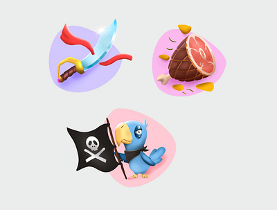 Icon sketch draw food icon iconset parrot pirate procreate