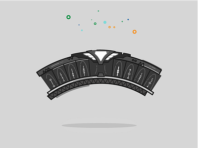 Stargate chevron design flat fun grey illustration illustrator line stargate vector