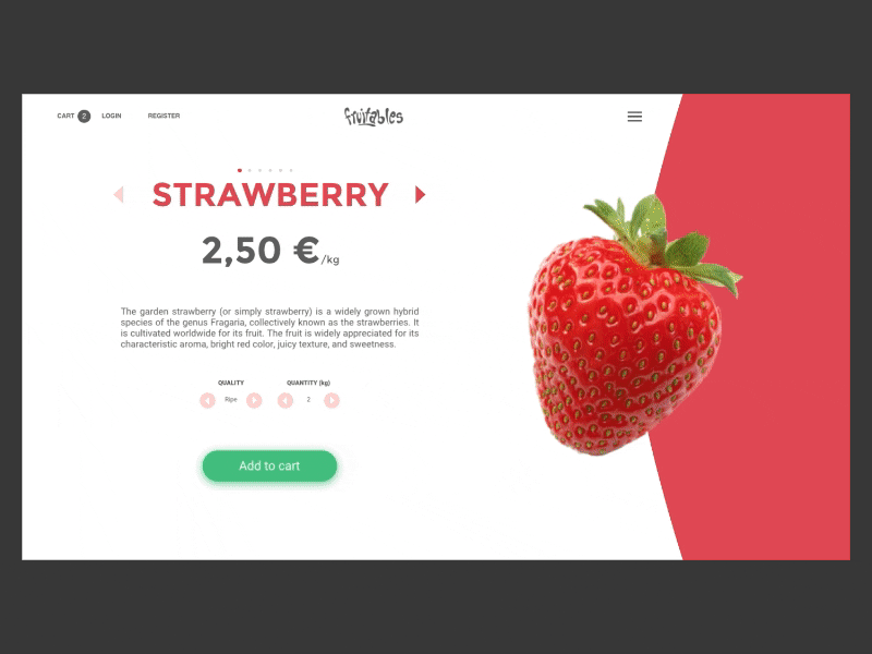 Fruit/veggies e-shop animation design e shop flat shop ui ui design user interface ux web design webdesign wip