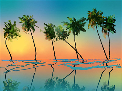 Landscape illustration holiday holidays illustration illustration art illustrations illustrator landscape ocean palm palms sea travel tree vector vector art vector illustration vectors water