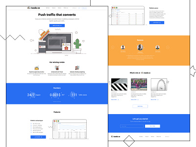 Main Page of push-traffic website design figma flat illustration interface ui ux vector web website