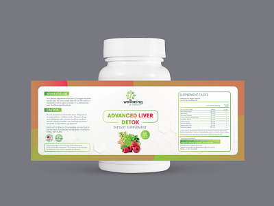 Label Design branding contemporary design detox graphic design health illustrator label labeldesign modern nutrition packaging packaging design supplement ui wellbeing wellness