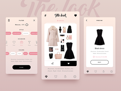 The look app daily dailyui dress filters interface look mobile sketch ui ux wardrobe