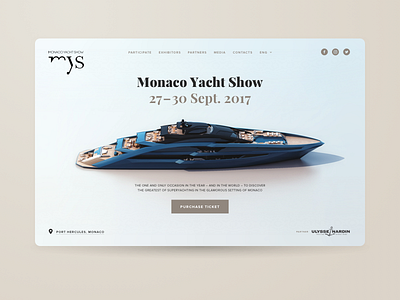 Monaco Yacht Show booking exhibition interface monaco purchase show sketch ui ux web website yacht