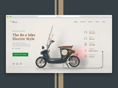 Electric Scooter book booking clean eco electric interface scooter testdrive ui ux web website