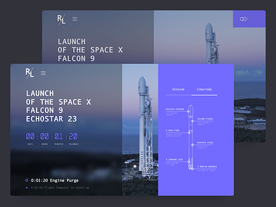 Rocket Launch countdown launch rocket scheme sketch timer ui ux web website