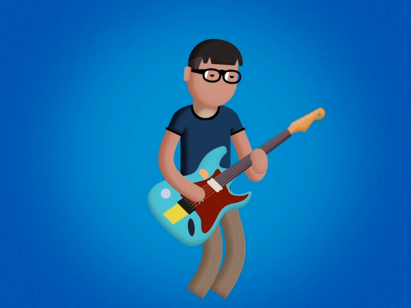 Rivers Cuomo Dribble character animation gif loop mograph mographmonster motiongraphics riverscuomo sandiego soitaintso weezer