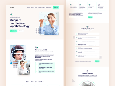 Optometry clinic concept clean colorful components design experience interface landing landing page lp medical modern optometry typography ui ui elements ux visual web webdesign website