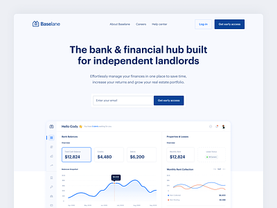 Baselane — landing page clean components dashboard design financial inspiration interface landing minimal modern simple ui user experience ux visual web web design webdesign website website design