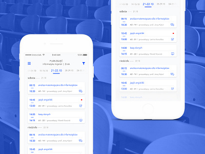 University Schedule ⏰ app mobile poland poznan product design schedule sketch ui