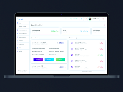 Moooney.io clean dasboard gradients poland poznan product design ui web design webdesign