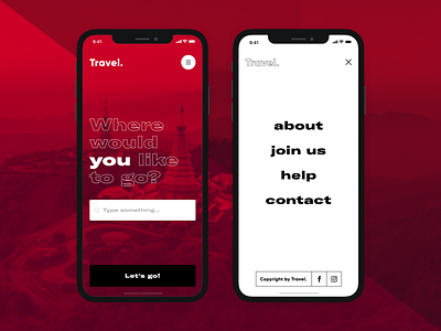Travel. - mobile ⚡️ app clean design mobile product design sketch typography ui ux