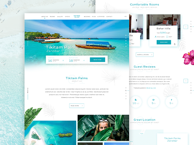 Tikitam Palms Boutique Hotel 🌴⚡️ booking clean exotic homepage hotel hotel booking hotel website landing travel ui ux web web design website