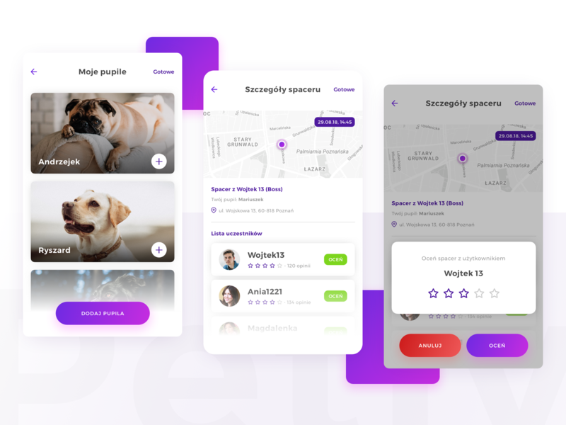 Pets & User rates 🐶 app clean design dog mobile pet product design sketch ui uiux user experience ux