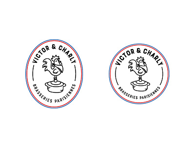 Logo design for Victor et Charly branding french logo identity logo logo design restaurant branding restaurant identity restaurant logo