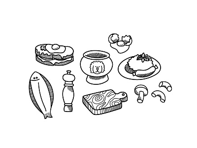 Brasserie food illustration brasserie drawings food food illustration illustration restaurant vector illustration
