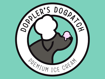 Dopplers Dogpatch Logo dog icecream illustrator logo