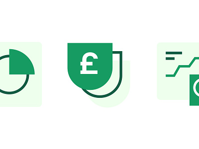 ProfilePensions: Iconography branding fin tech green iconography illustration pensions