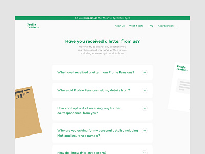 Profile Pensions: Direct Mail Landing Page