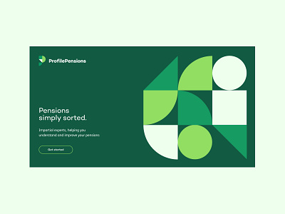 Profile Pensions: Homepage concept branding design fin tech graphic green pensions ui web