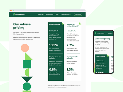 Profile Pensions: The price of advice branding desktop financial services mobile pensions pricing responsive