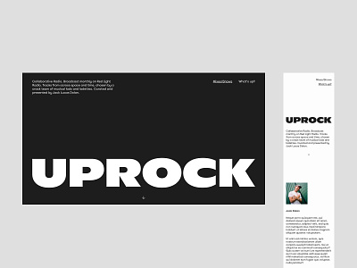 Uprock dot com big type design music uprock website