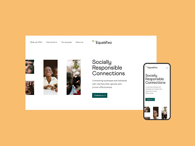 EqualsTwo: Website branding charity design homepage design