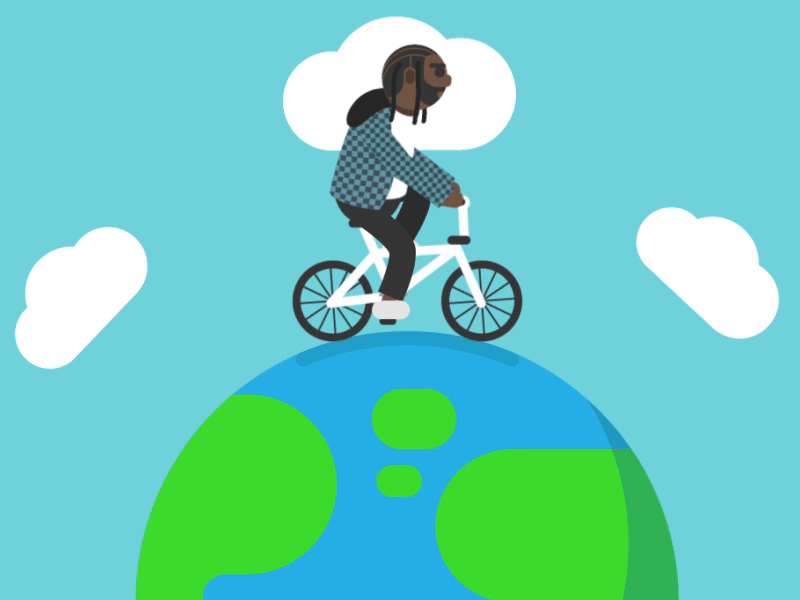 Ode To Kendrick Lamar animated gif animation bike earth graphic design hip hop kendrick lamar motion design motion graphics planet tiny planet world