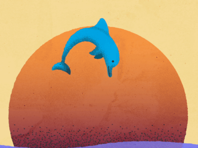 A cute dolphin! 2d after effects animated animated gif animation design dolphin gif illustration loop mograph motion motion design motion graphics ocean