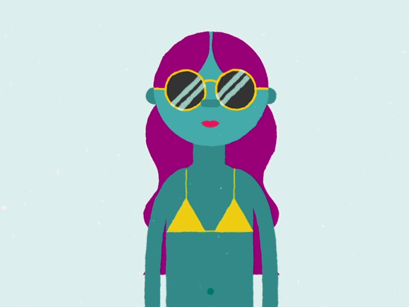 Bikini Turnaround! 2d 2d flat after effects animated animated gif animation design gif graphic design illustration loop mograph motion motion design motion graphics turnaround