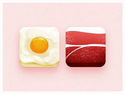 My Favorite Food Icon 😋 app icon drawing food fried eggs icon meat photoshop skeuomorphism