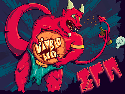 Diablo Beer art beer diablo digital digital art draw fantasy illustrator ipa lettering lllustration vector