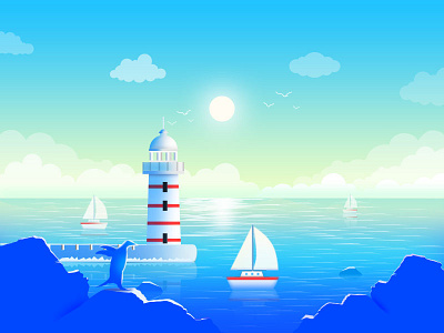 lighthouse gradient illustrator