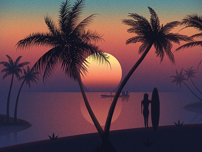 Sunset island style island 插图 景观