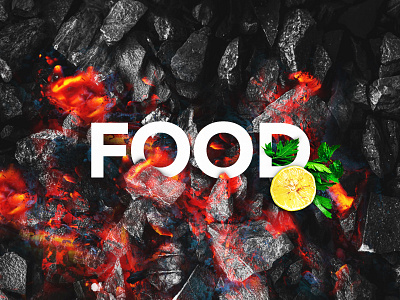 Barbecue food banner banner branding design coal design fire food image editing imagery typogaphy