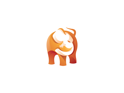 Elephant animal design elephant gradient logo modern vector