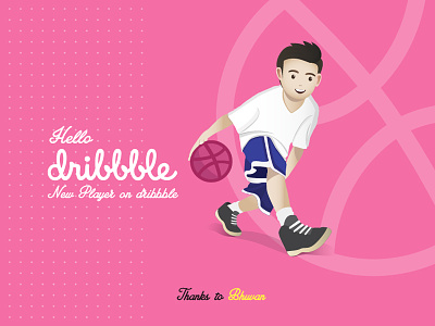 Hello Dribbble 1st shot dribbble ball hello dribbble illustration
