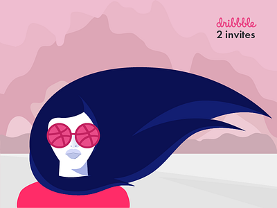 Invitation character dribbble girl hair illusion illustrator invitation invites mohanraj