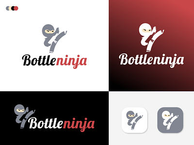 Bottle ninja logo design