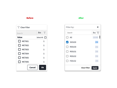 Filter Menu ui design ux design