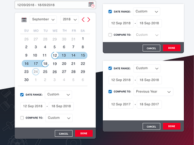 Mobile Date Range & Compare Concept