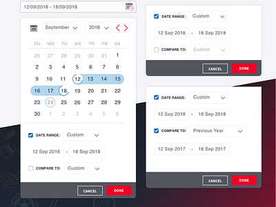 Mobile Date Range & Compare Concept