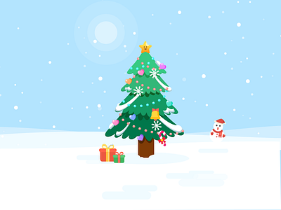 Merry Christmas christmas christmas tree holiday illustration snowman tree ui