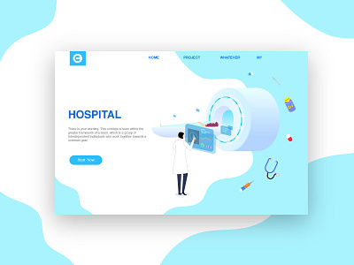 Hospital design illustration women