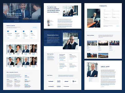 Searching agency blue branding corporate design executive office studio ui ux website
